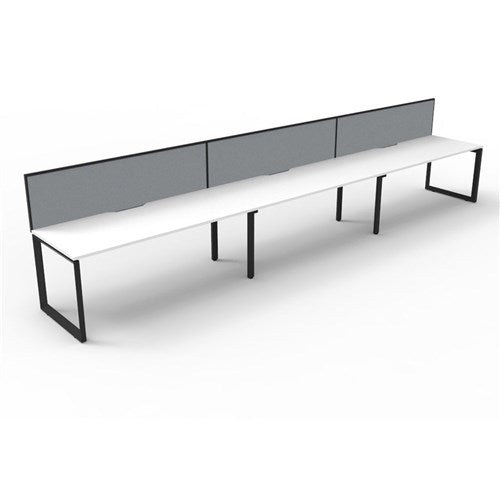 Rapidline Deluxe Infinity Desk Loop Leg Single Sided   Screen 3 Person 5400mmW White/Black