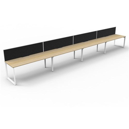 Rapidline Deluxe Infinity Desk Loop Leg Single Sided   Screen 4 Person 7200mmW Oak/White