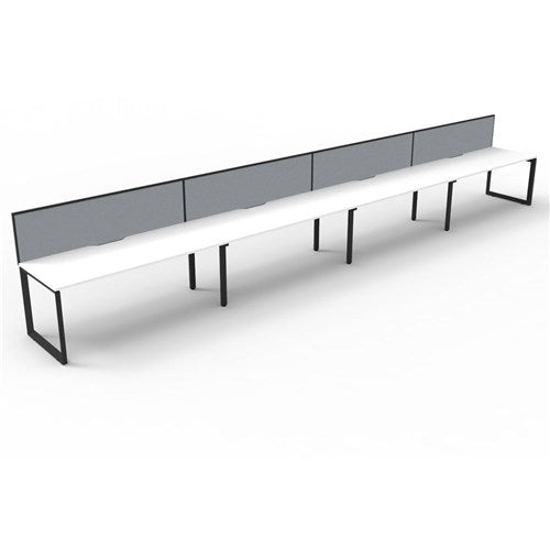 Rapidline Deluxe Infinity Desk Loop Leg Single Sided   Screen 4 Person 7200mmW White/Black