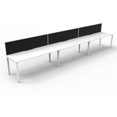 Rapidline Deluxe Infinity Desk Profile Leg One Sided   Screen 3 Person 3600mmW White/White
