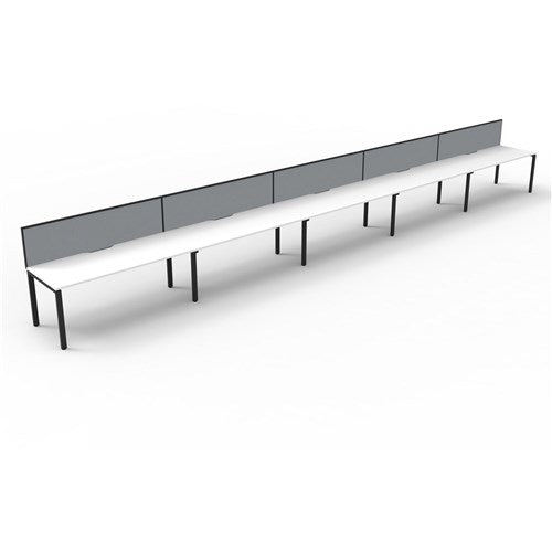 Rapidline Deluxe Infinity Desk Profile Leg One Sided   Screen 5 Person 6000mmW White/Black