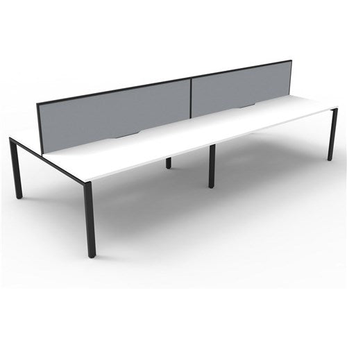 Rapidline Deluxe Infinity Desk Profile Leg Two Sided   Screen 4 Person 3600mmW White/Black