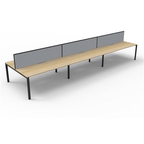 Rapidline Deluxe Infinity Desk Profile Leg Two Sided   Screen 6 Person 5400mmW Oak/Black