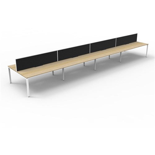 Rapidline Deluxe Infinity Desk Profile Leg Two Sided   Screen 8 Person 4800mmW Oak/White
