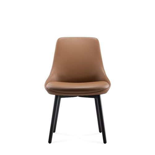 Rapidline Eros Breakout Room Chair Black Steel Legs Amber PU Leather Seat