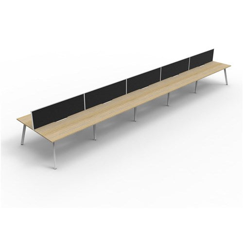 Rapidline Eternity Workstation Double Sided 10 Person Screen 9000Wx1530Dx1200mmH Oak/White