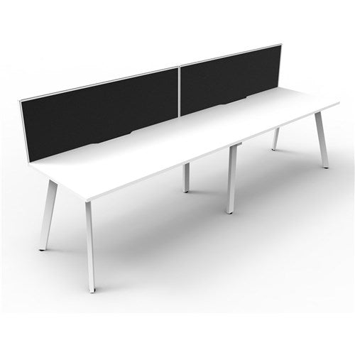 Rapidline Eternity Workstation Single Sided 2 Person   Screen 3000Wx750Dx1200mmH White/White