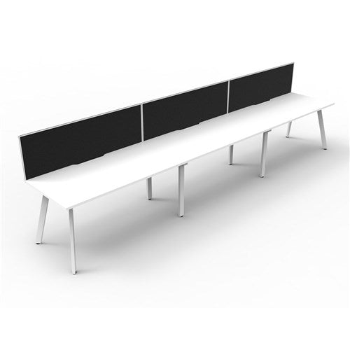 Rapidline Eternity Workstation Single Sided 3 Person   Screen 5400Wx750Dx1200mmH White/White