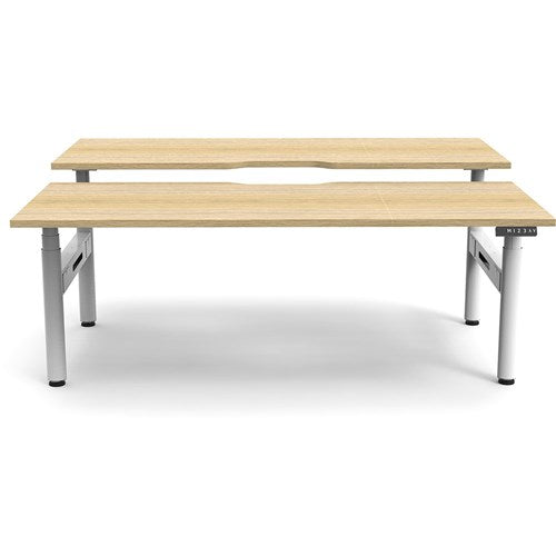 Rapidline Halo  Back to Back Workstation 2 Person 1800W x 1500D x 1270mmH Oak/White