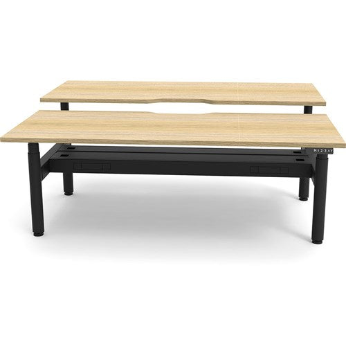 Rapidline Halo  Back to Back Workstation   Cable Tray 2 Person 1200mmW Oak/Black