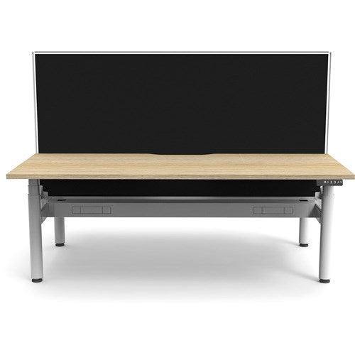 Rapidline Halo  Back to Back Workstation Screen Cable Tray 2 Person 1200mmW Oak/White