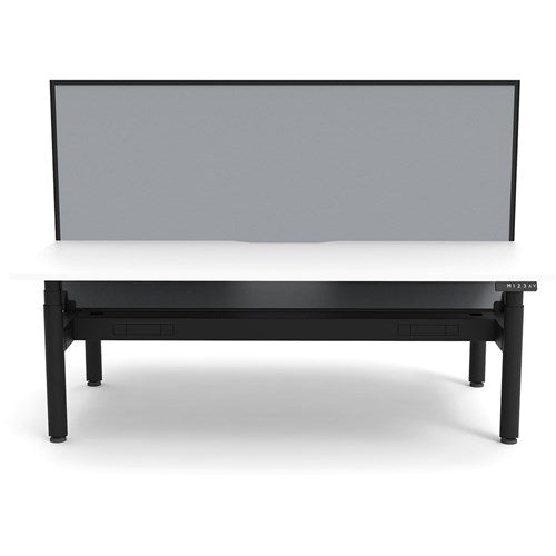 Rapidline Halo  Back to Back Workstation Screen Cable Tray 2 Person 1200mmW White/Black