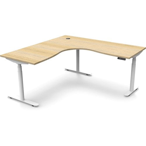 Rapidline Halo  Corner Workstation 1500/1500W x 750D x 1270mmH Oak/White