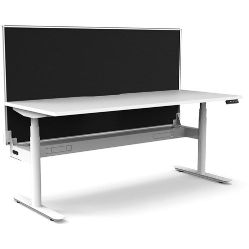 Rapidline Halo  Single Sided Workstation   Screen   Cable Tray 1800mmW White/White