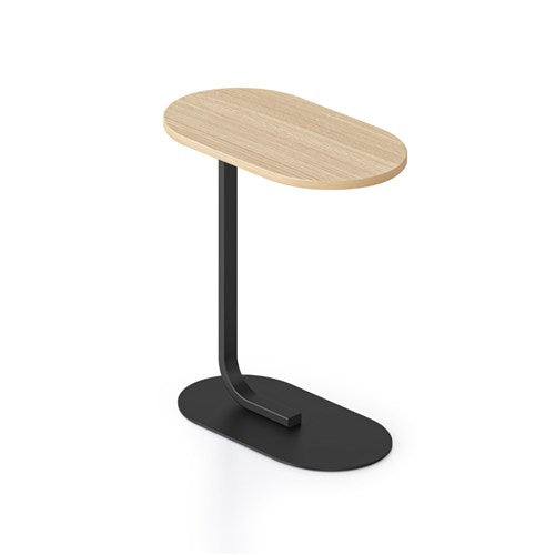Rapidline Selene Oval Side Table 550W x 340D x 600mmH Oak Top Black Base