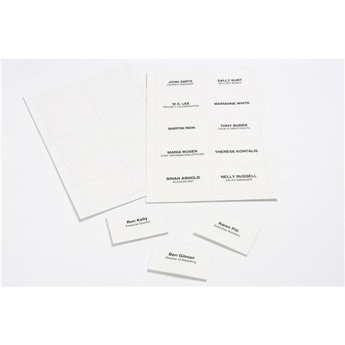 Rexel ID Convention Insert Cards For Name Badge ID Holder 90 x 54mm White Box Of 250