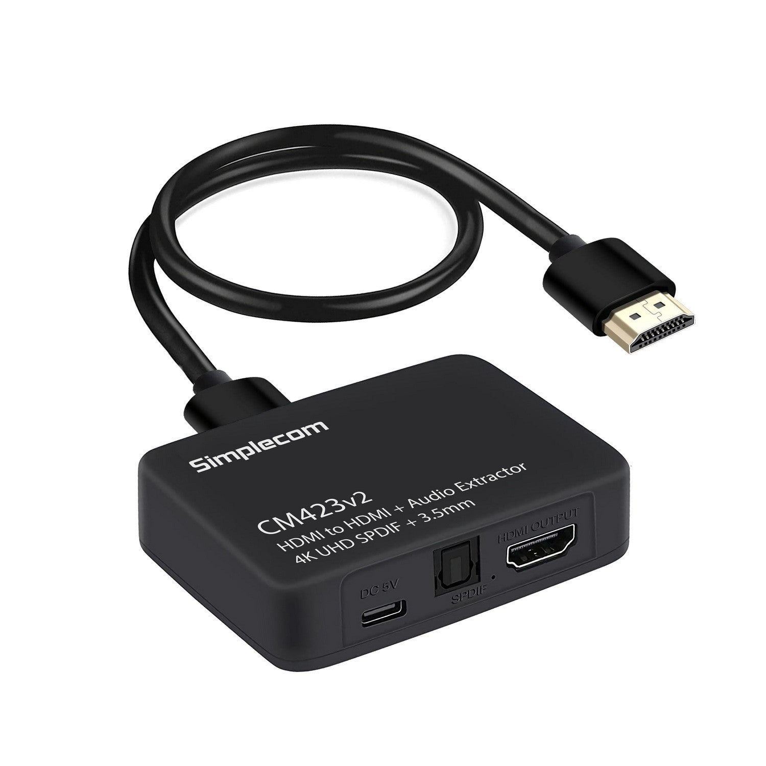 Simplecom CM423v2 HDMI Audio Extractor 4K HDMI to HDMI and Optical SPDIF   3.5mm Stereo