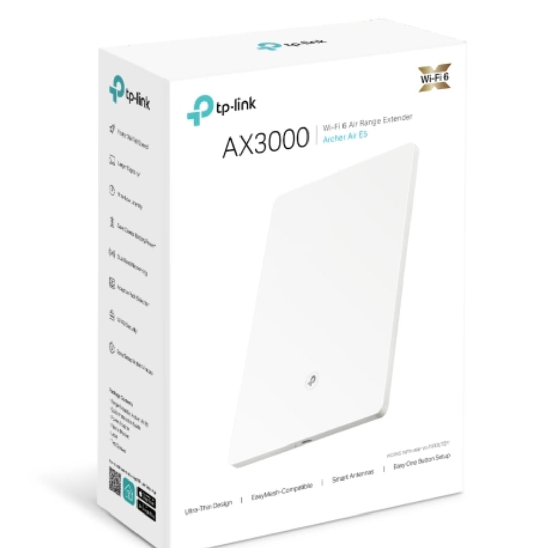 TP-Link Archer Air E5 AX3000 Dual-Band Wi-Fi 6 Air Range Extender, 574 Mbps at 2.4 GHz   2402 Mbps at 5 GHz , 8mm Ultra-thin Shell, Multiple Installat