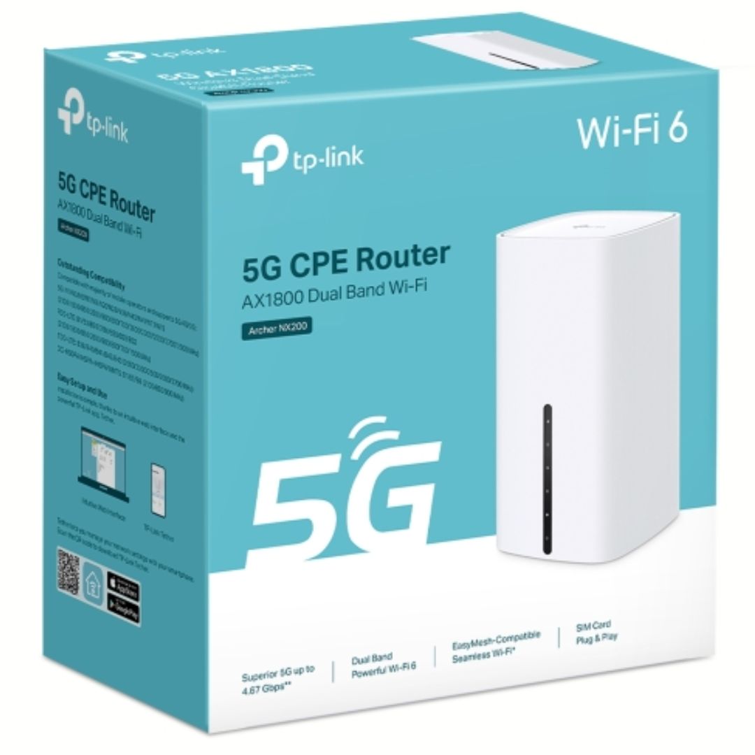 TP-Link Archer NX200 5G AX1800 Wireless Dual-Band Gigabit Router, 1201 Mbps at 5 GHz   574 Mbps at 2.4 GHz, 5G NR 4.67Gbps/1.25Gbps, LTE support Cat 1