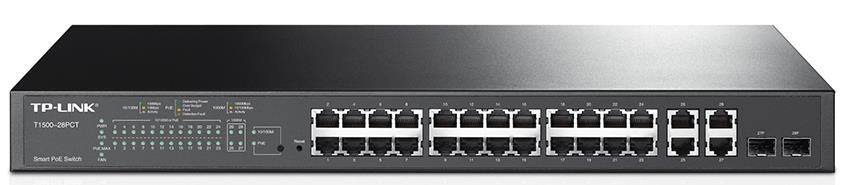 TP-Link T1500-28PCT (TL-SL2428P) JetStream 24-Port 10/100Mbps   4-Port Gigabit Smart PoE  Switch, Omada