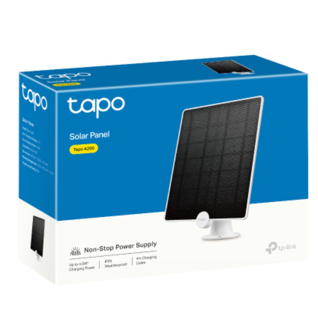 TP-Link Tapo A200 Tapo Solar Panel, Up to 4.5W Charging Power, 4M Charging Cable, 360 Adjustable Mounting Bracket