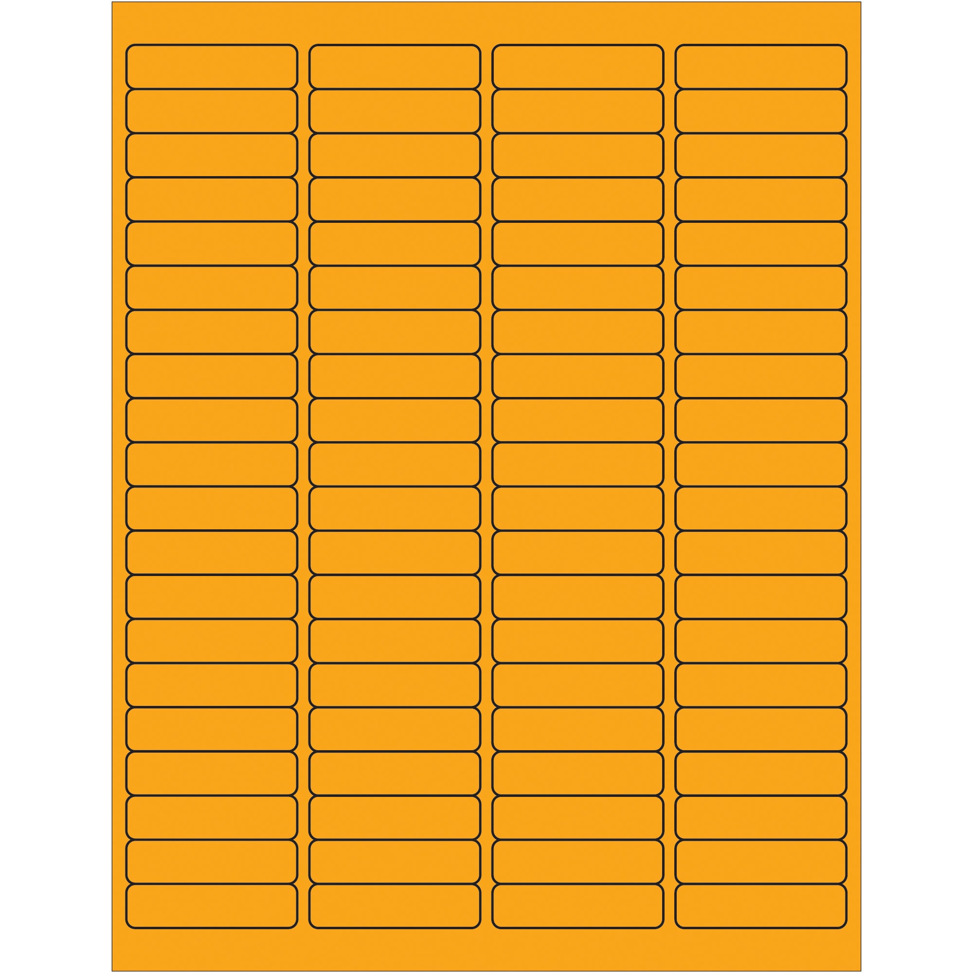 1 15/16 x 1/2" Fluorescent Orange Rectangle Laser Labels (LL171OR) Case Of 8000