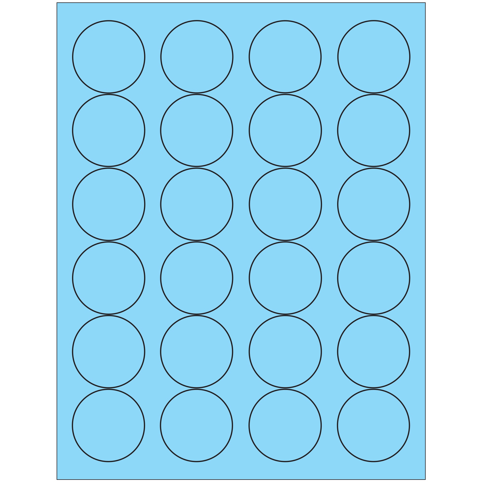 1 2/3" Fluorescent Pastel Blue Circle Laser Labels (LL196BE) Case Of 2400