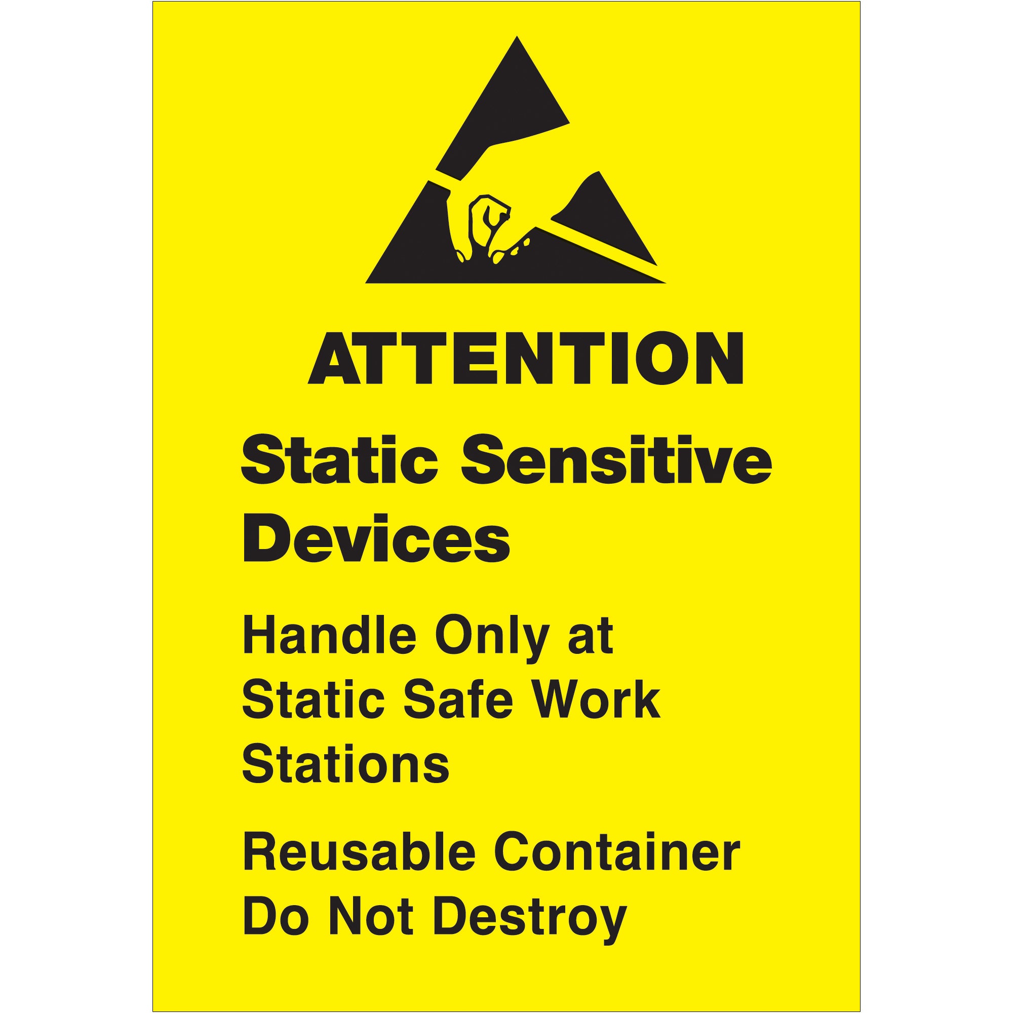 1 3/4 x 2 1/2" - "Static Sensitive Devices" Labels (DL9140) Roll Of 500