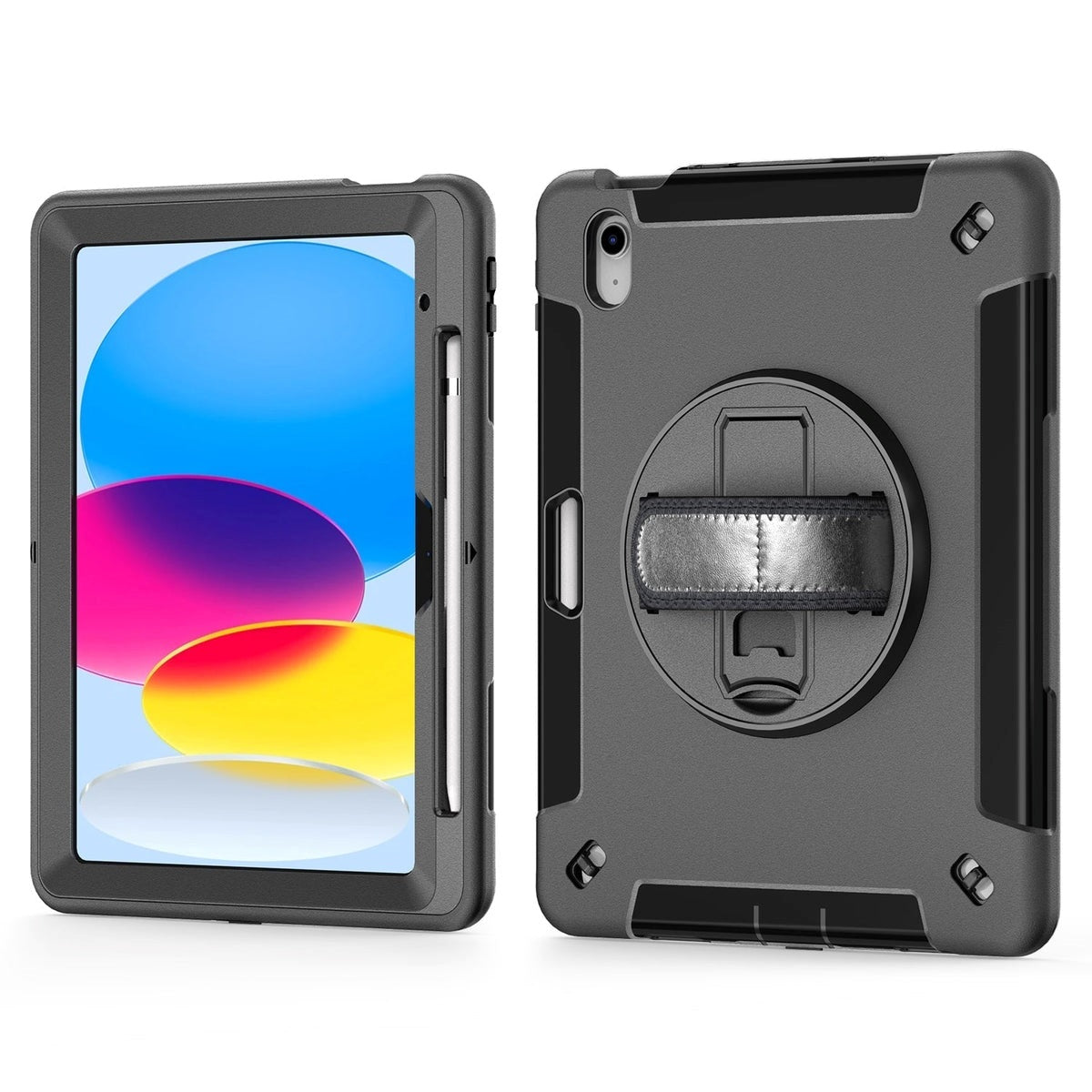 USP Rugged Apple iPad Air (9.7') (2nd/1st Gen) / iPad (6th/5th Gen) /iPad Pro (9.7') Case Black - Built-in-Kickstand, DropProof, ShockProof
