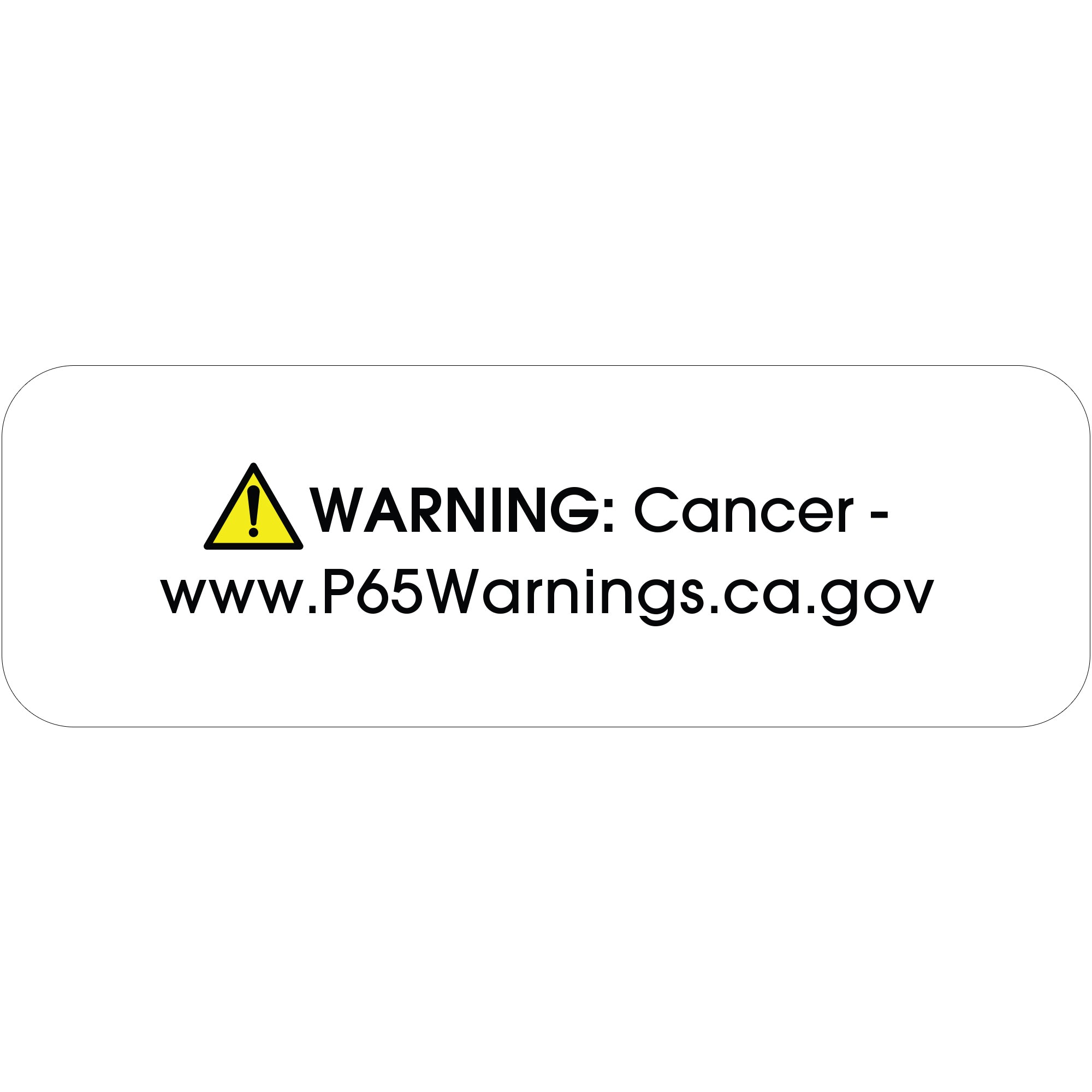 1 1/2 x 1/2" - "Warning: Cancer - " Prop 65 Labels (DL4500) Roll Of 500