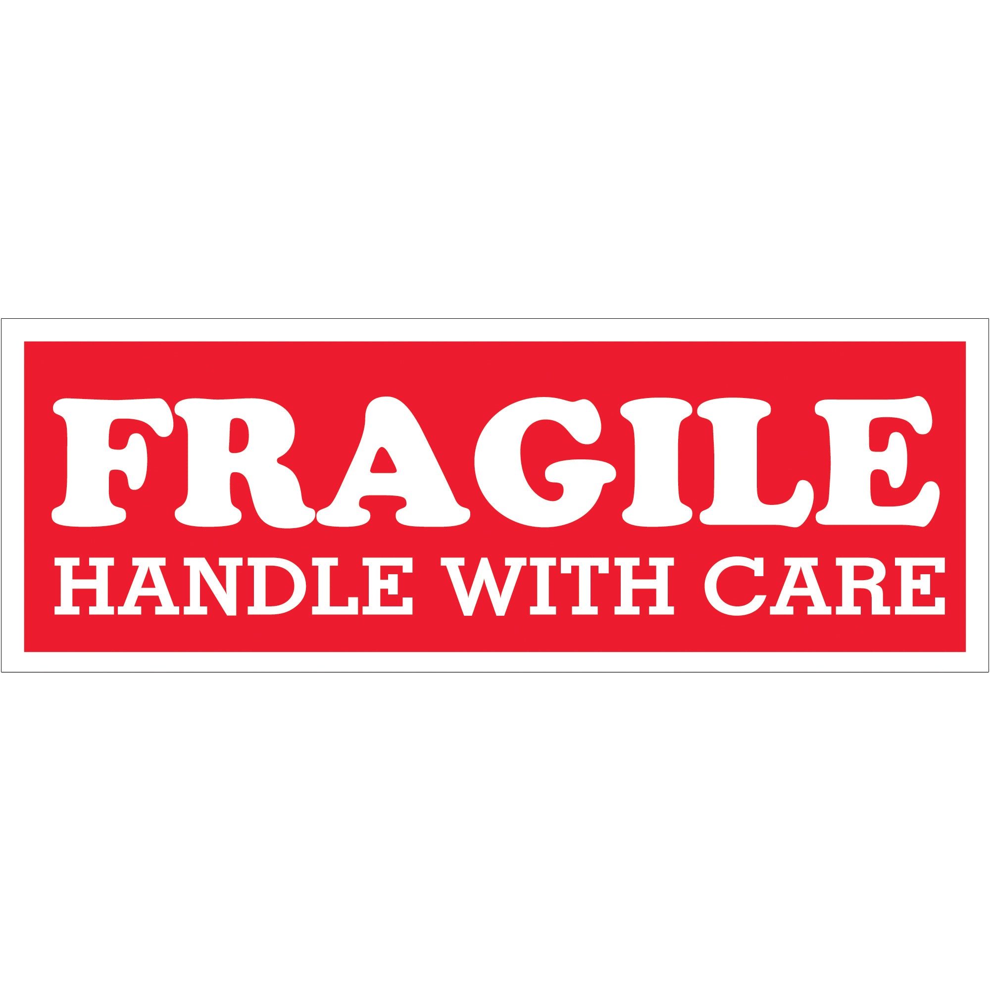 1 1/2 x 4" - "Fragile  - Handle With Care" Labels (SCL203) Roll Of 500