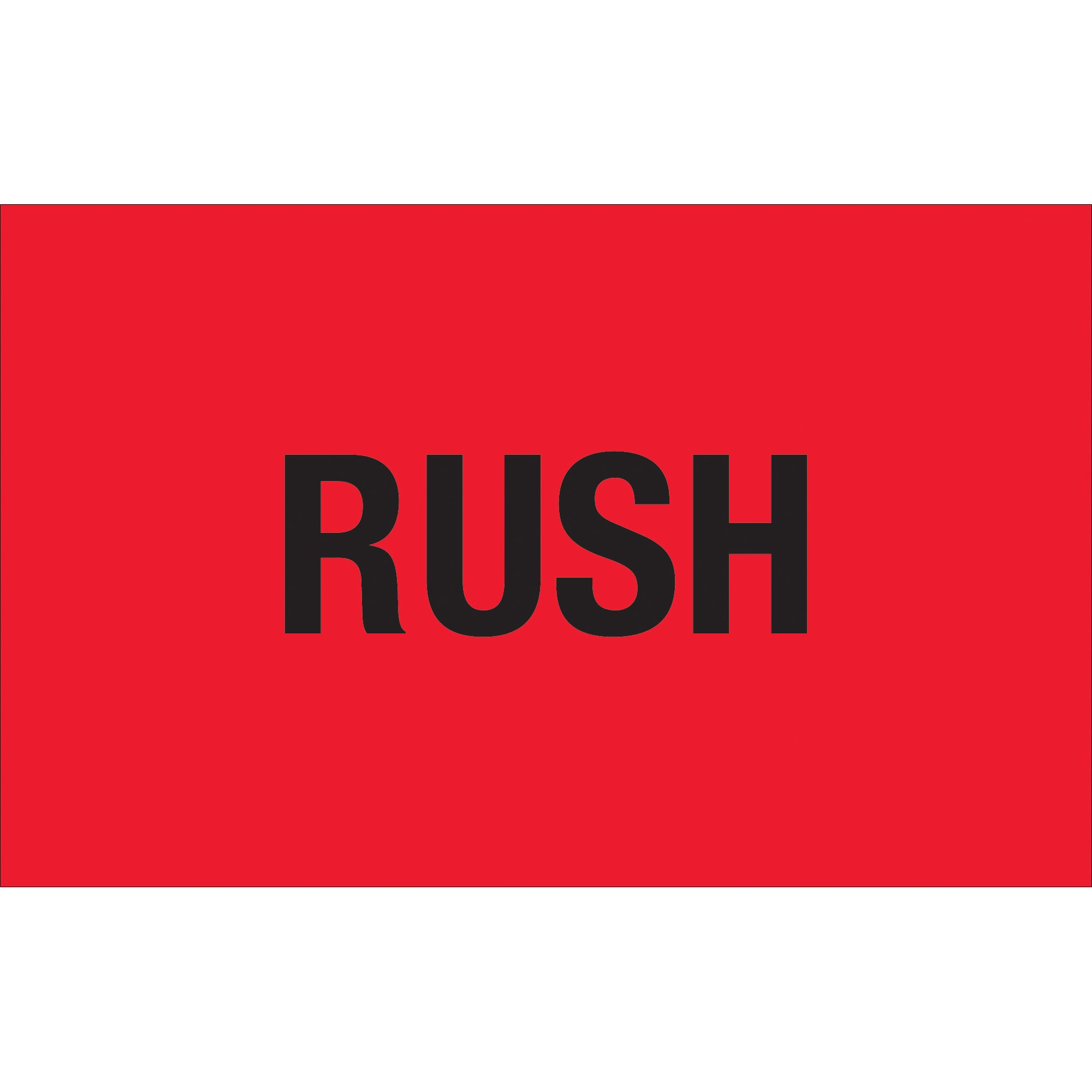1 1/4 x 2" - "Rush" (Fluorescent Red) Labels (DL1367) Roll Of 500