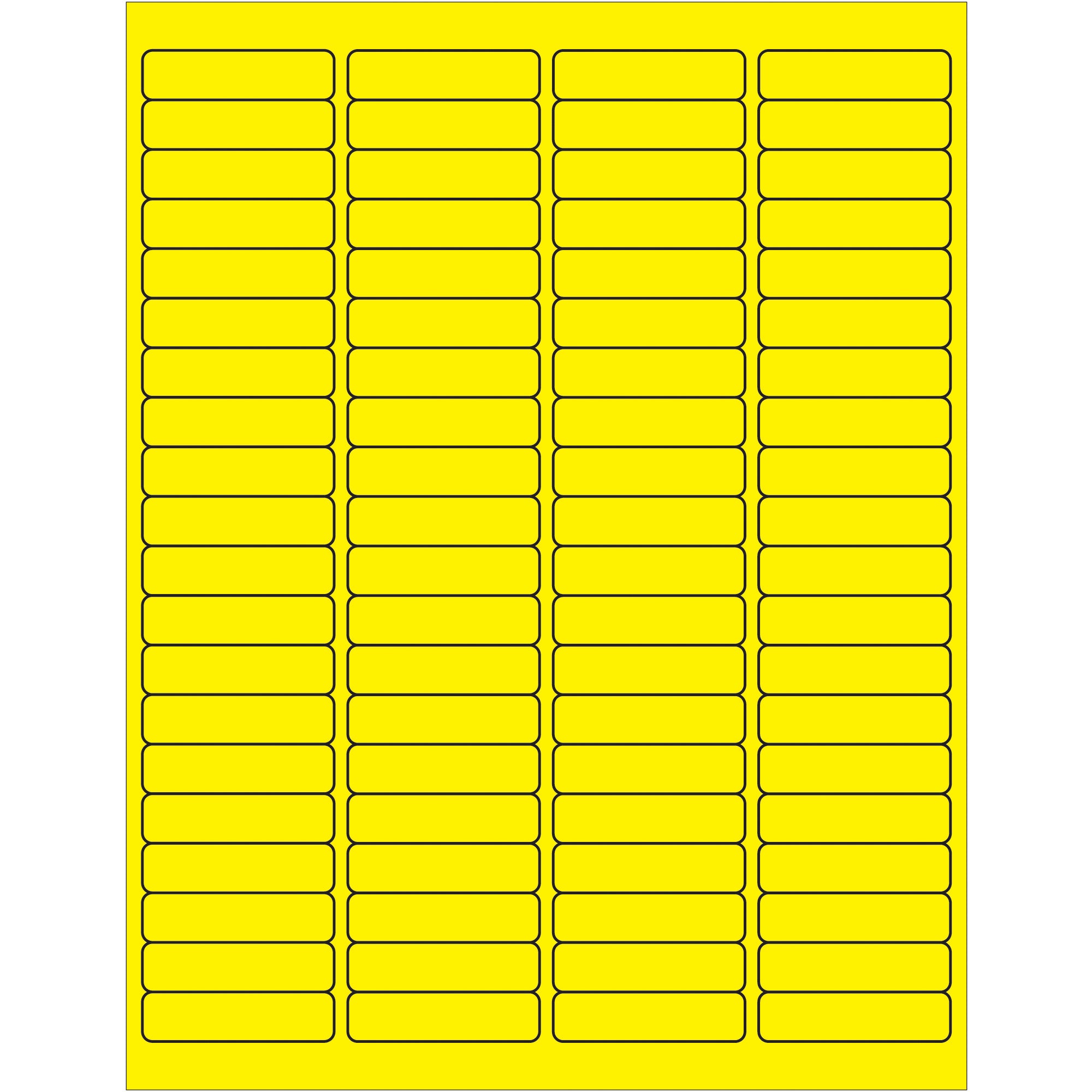 1 15/16 x 1/2" Fluorescent Yellow Rectangle Laser Labels (LL171YE) Case Of 8000