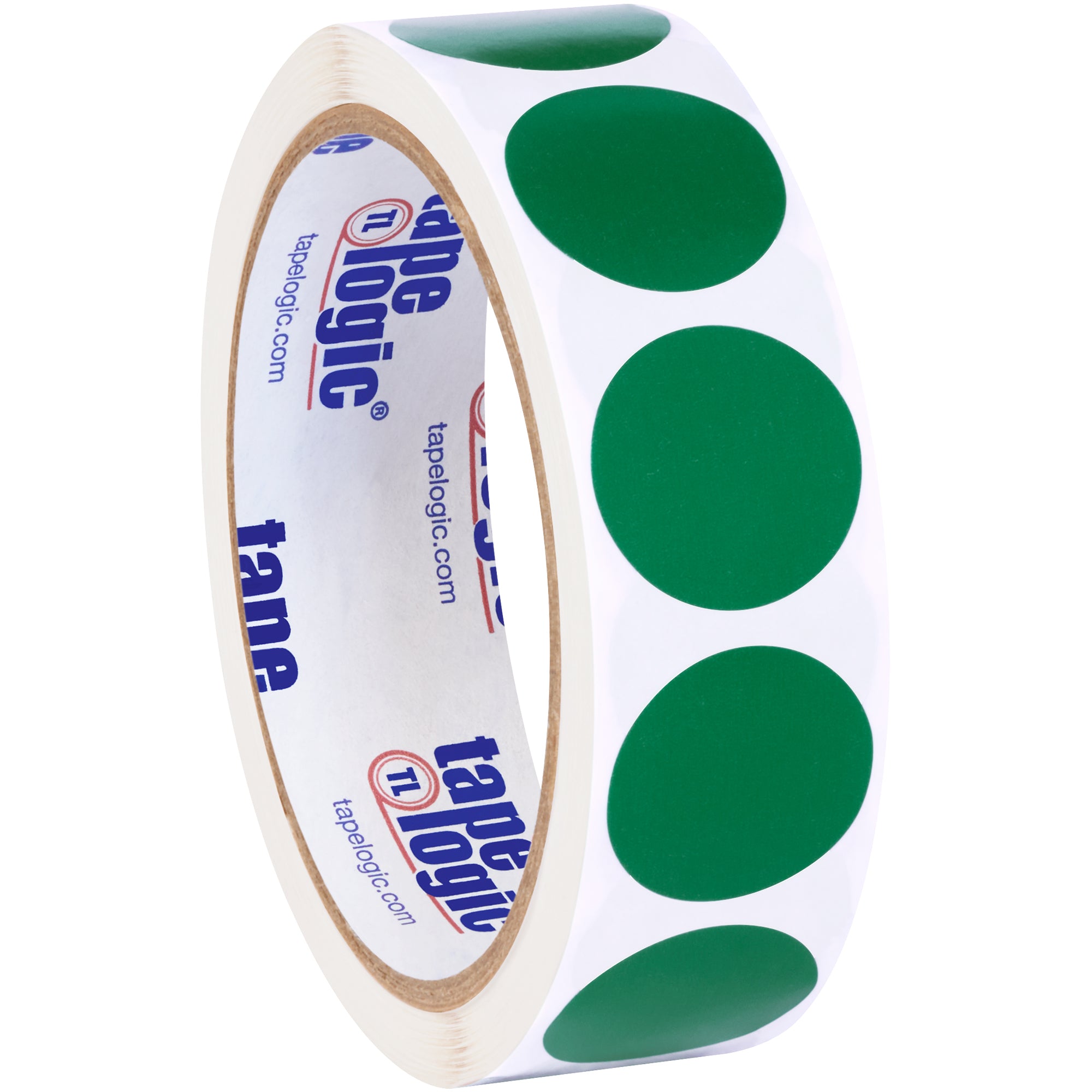 1" Green Inventory Circle Labels (DL611D) Roll Of 500
