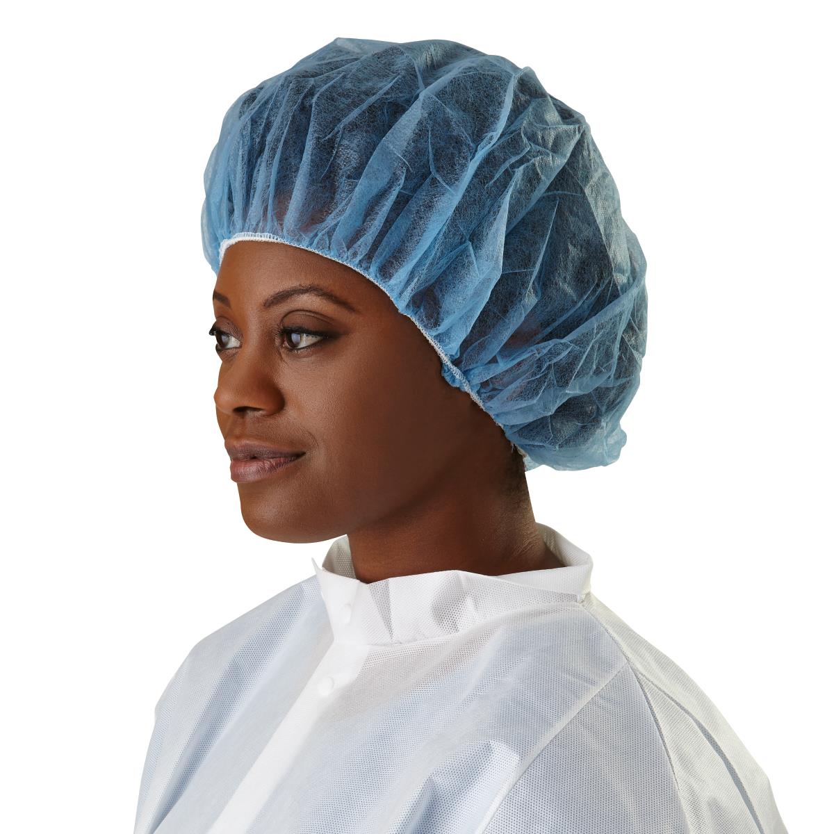 1-Ply Spunbond Polypropylene Bouffant Caps, 24", Blue, 100/BX (CRI1004Z) Box of 100