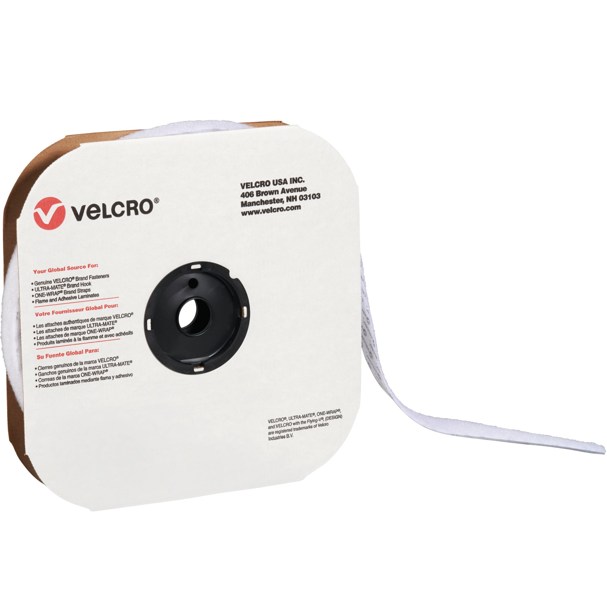 1" x 75' - Loop - White VELCRO Brand Tape - Individual Strips (VEL136) Each