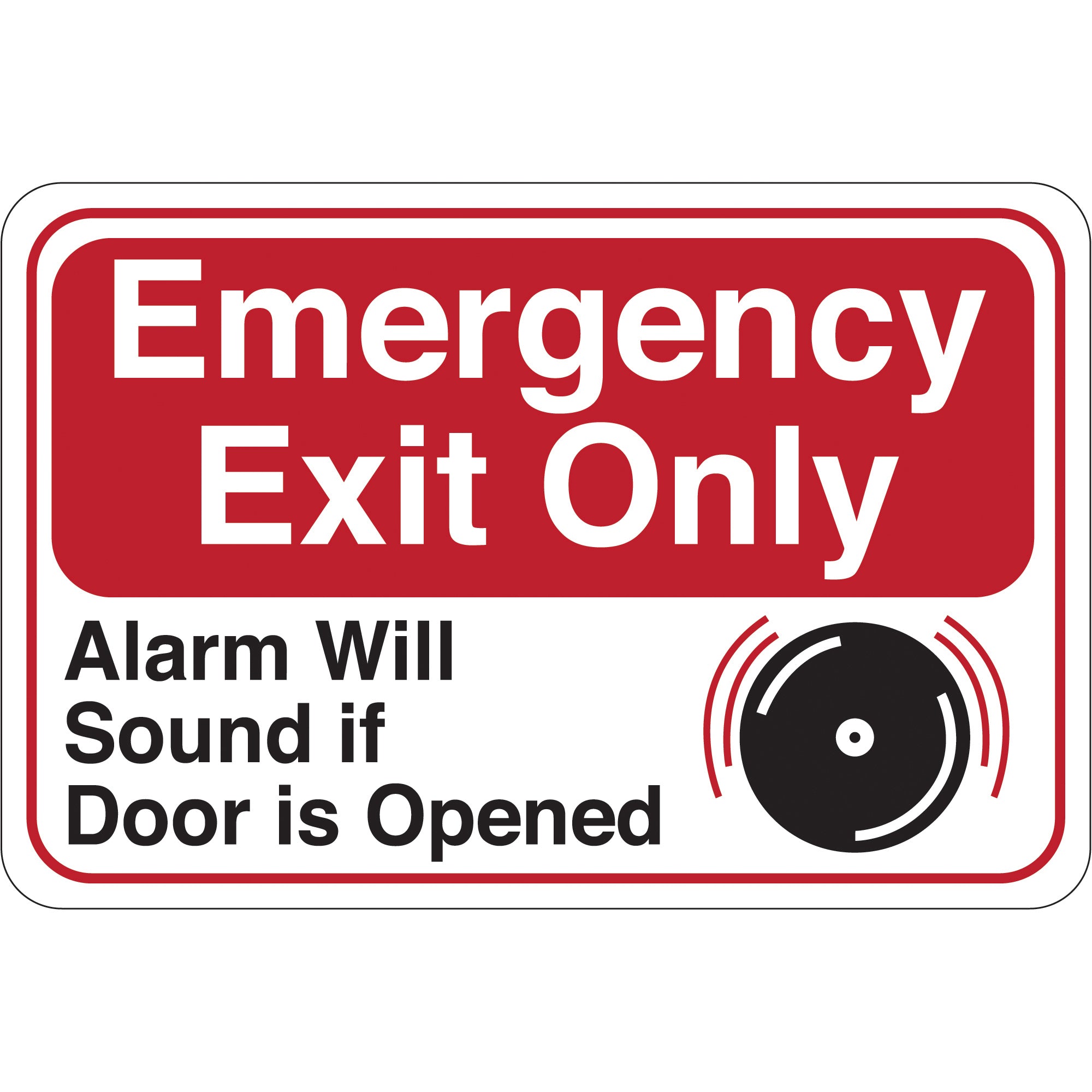 "Emergency Exit Only..." 6 x 9" Facility Sign (SN200) Each