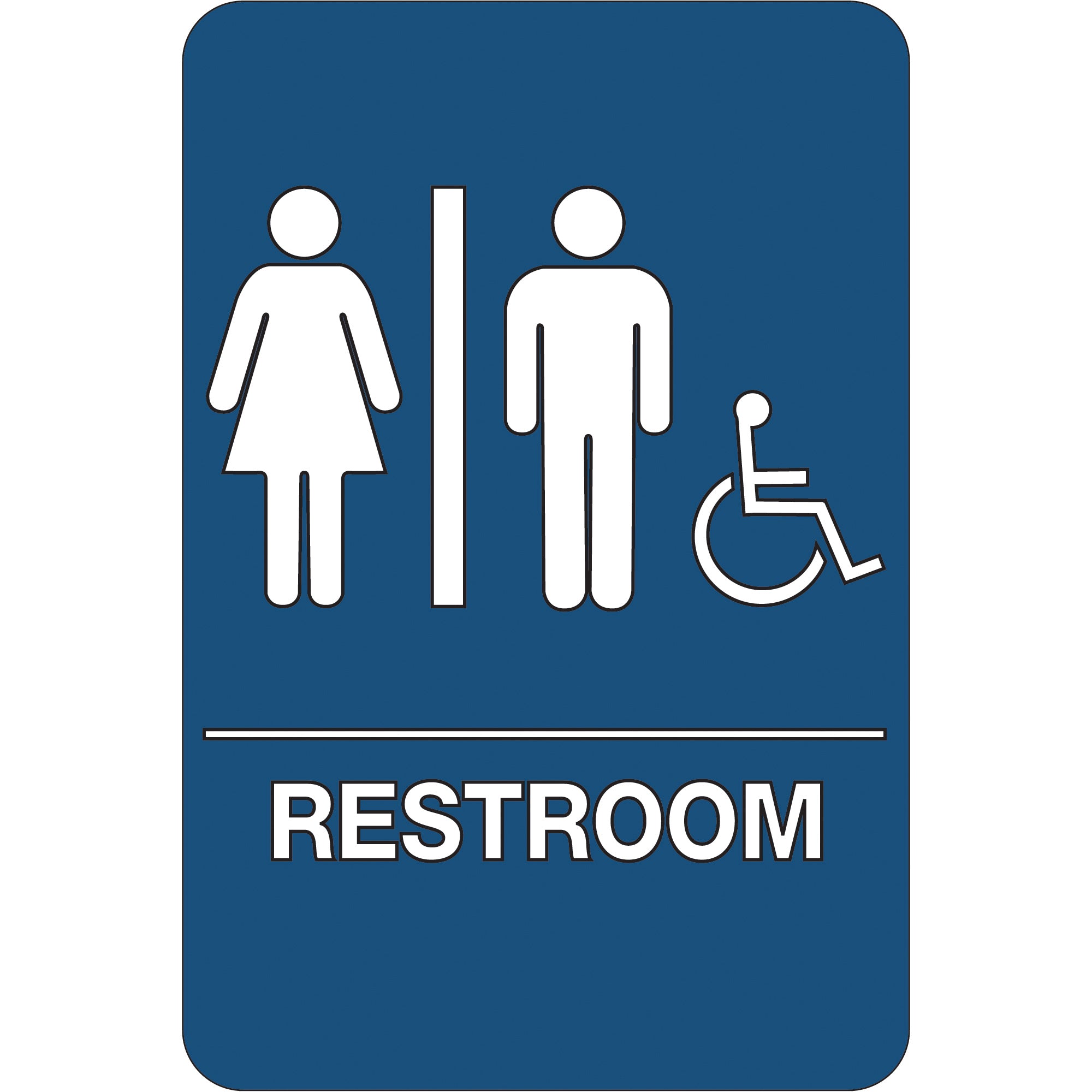 "Men/Women Accessible" ADA Compliant Plastic Sign (SN109) Each