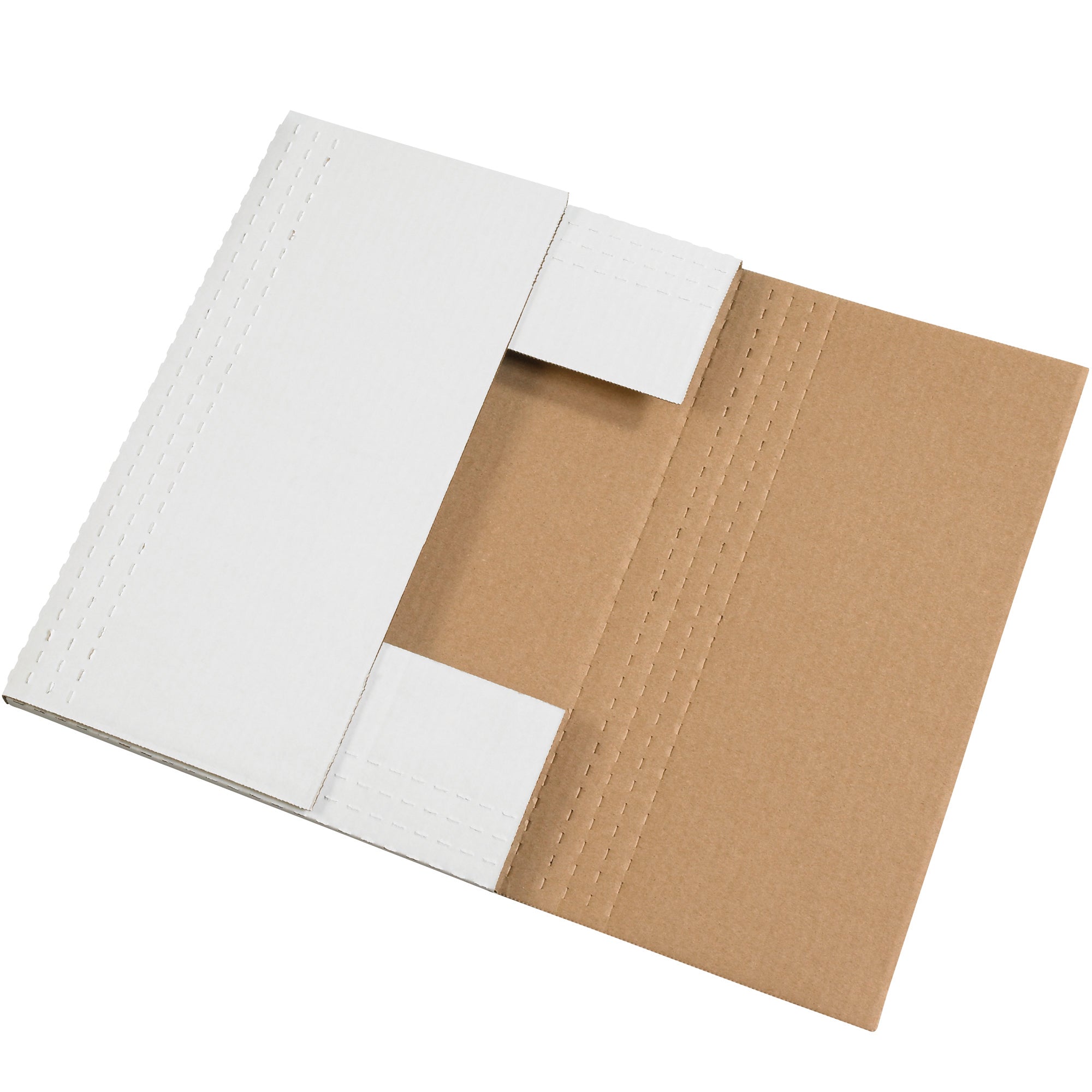 15 x 11 1/8 x 2" White Easy-Fold Mailers (MIBMROS) Bundle Of 50