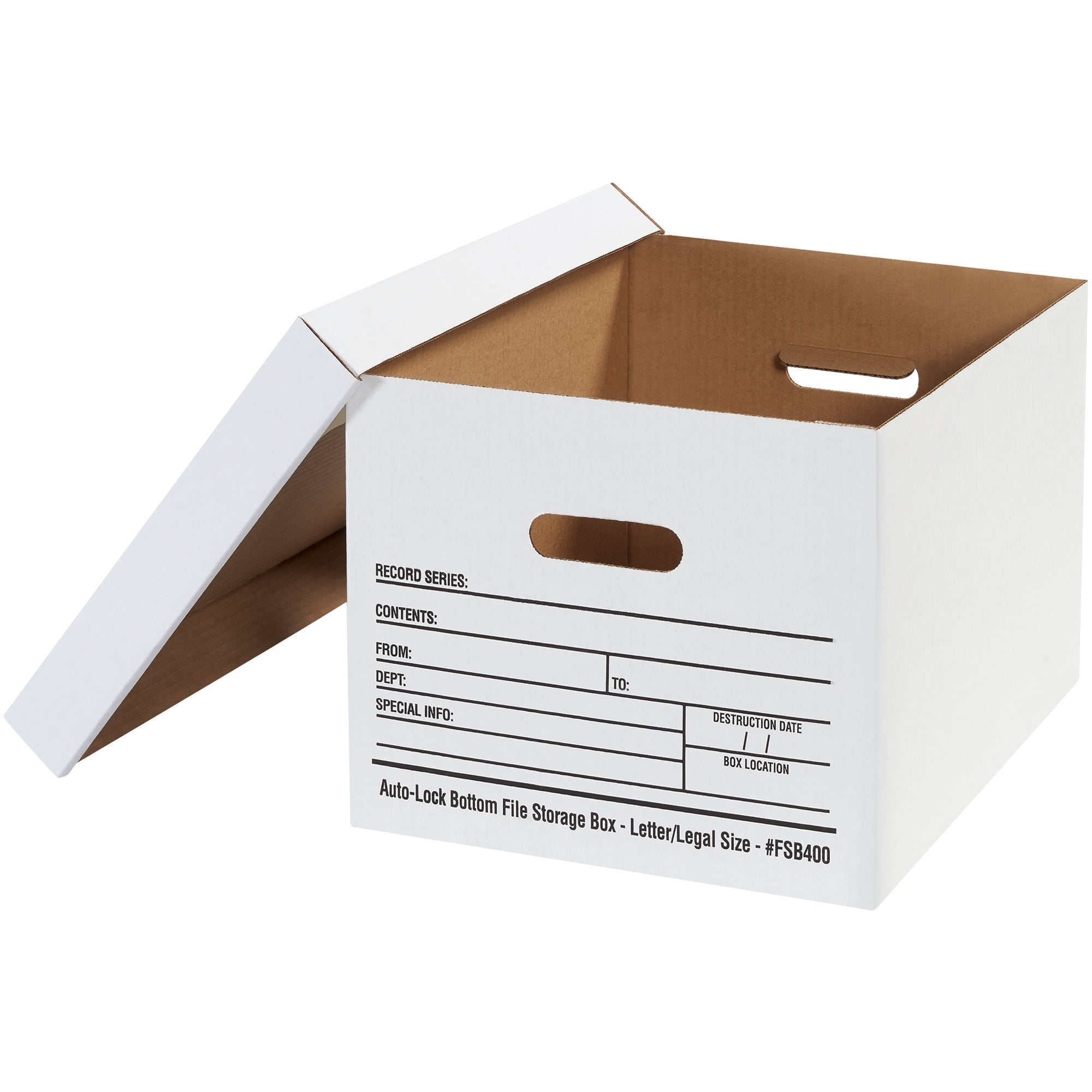 15 x 12 x 10" Auto-Lock Bottom File Storage Boxes (FSB400) Case Of 12