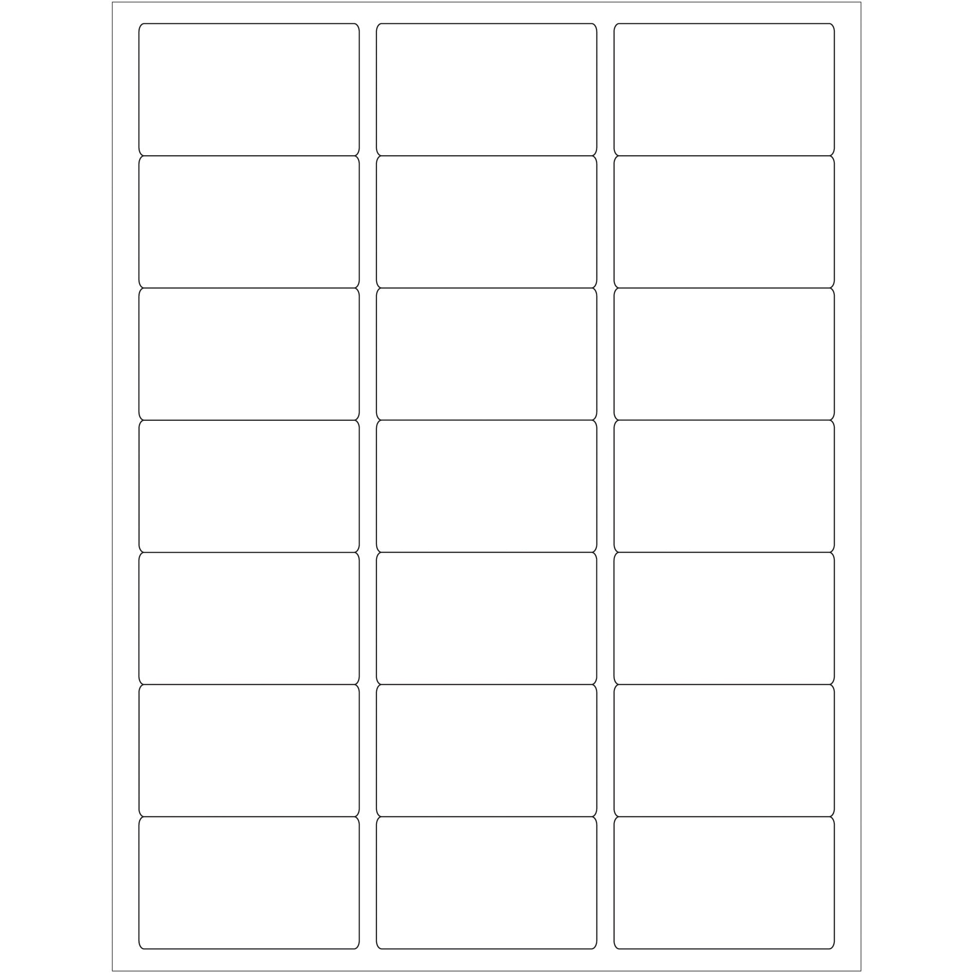 2 1/2 x 1 1/2" White Rectangle Laser Labels (LL112) Case Of 2100