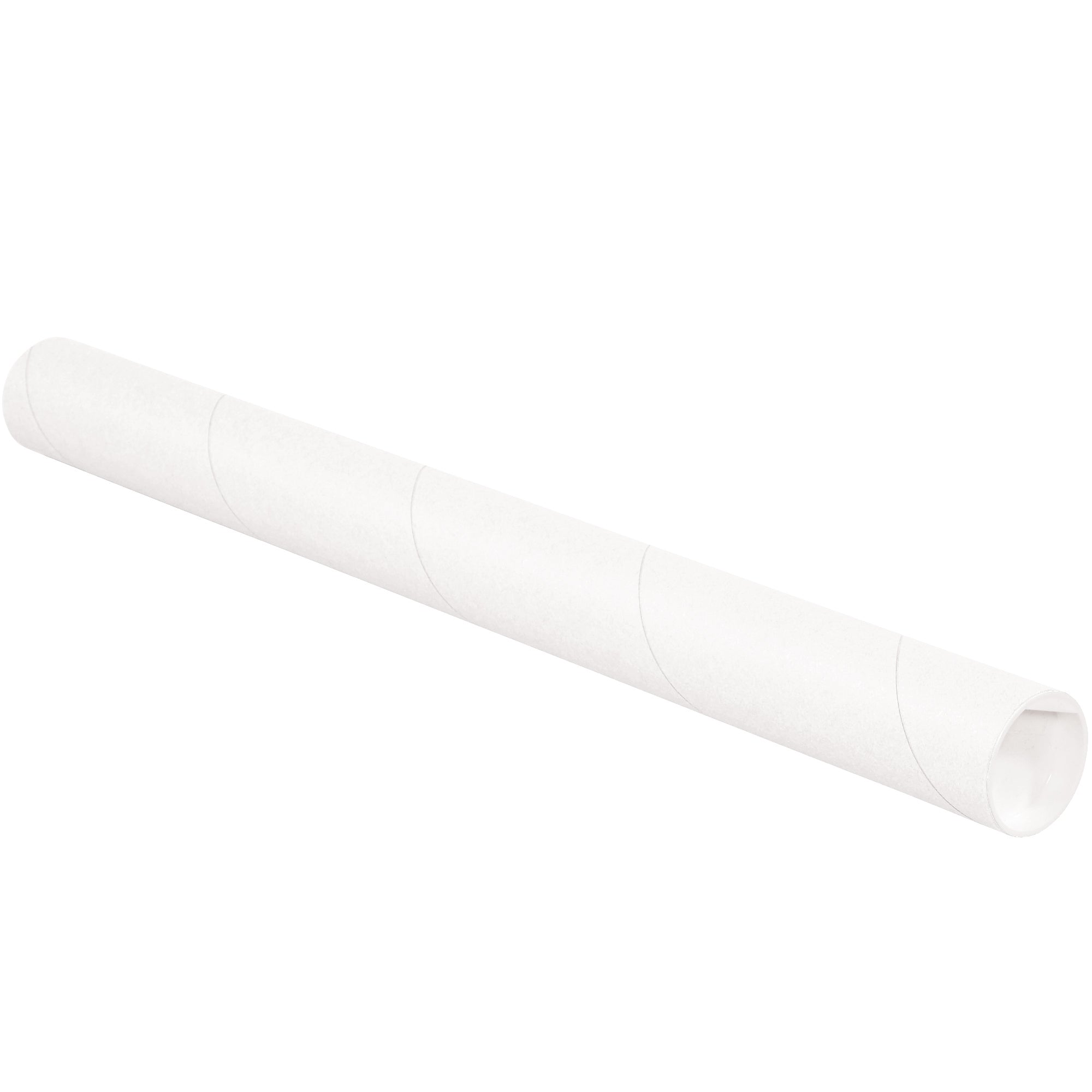 2 x 12" White Tubes with Caps (P2012W) Case Of 50