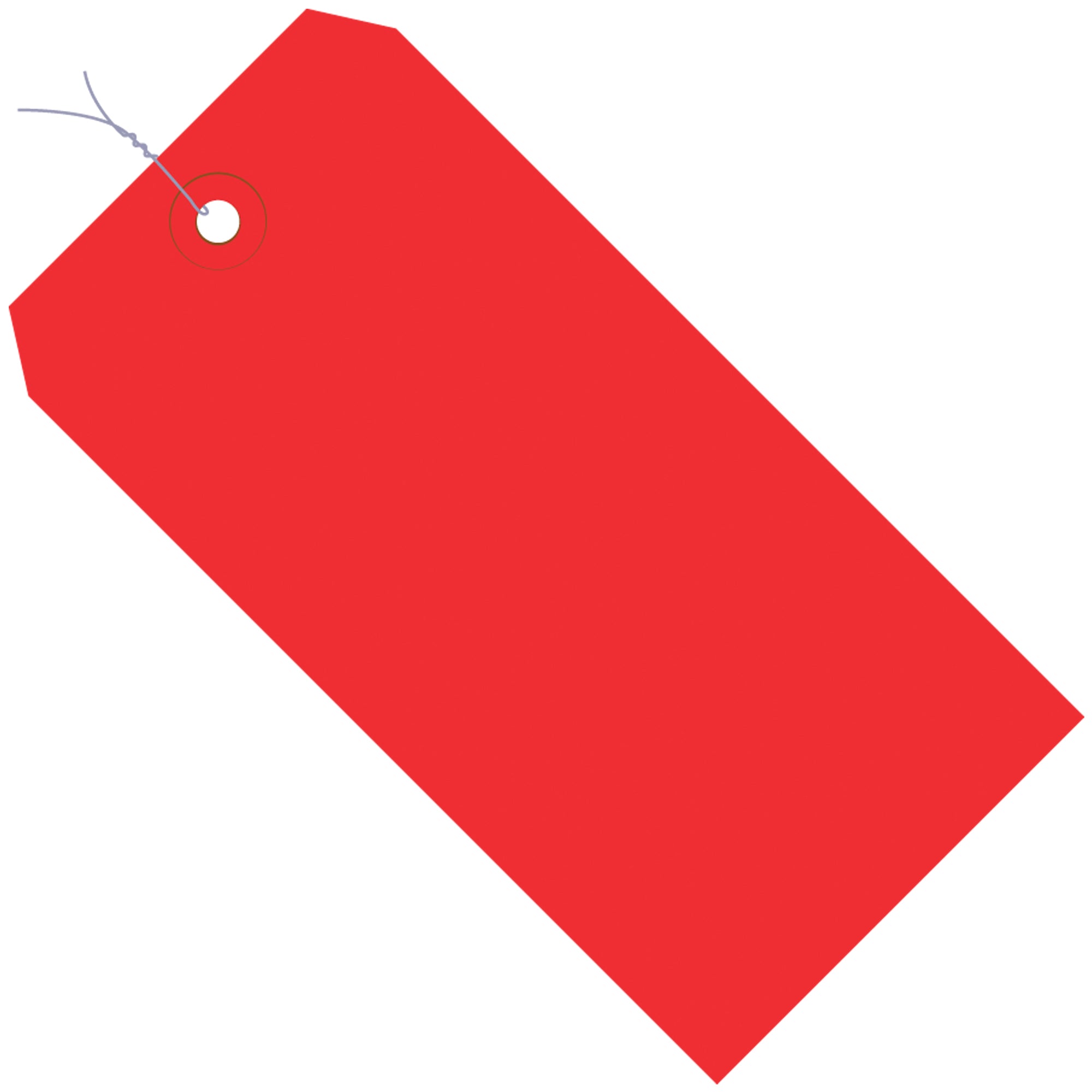 2 3/4 x 1 3/8" Red 13 Pt. Shipping Tags - Pre-Wired (G11013E) Case Of 1000