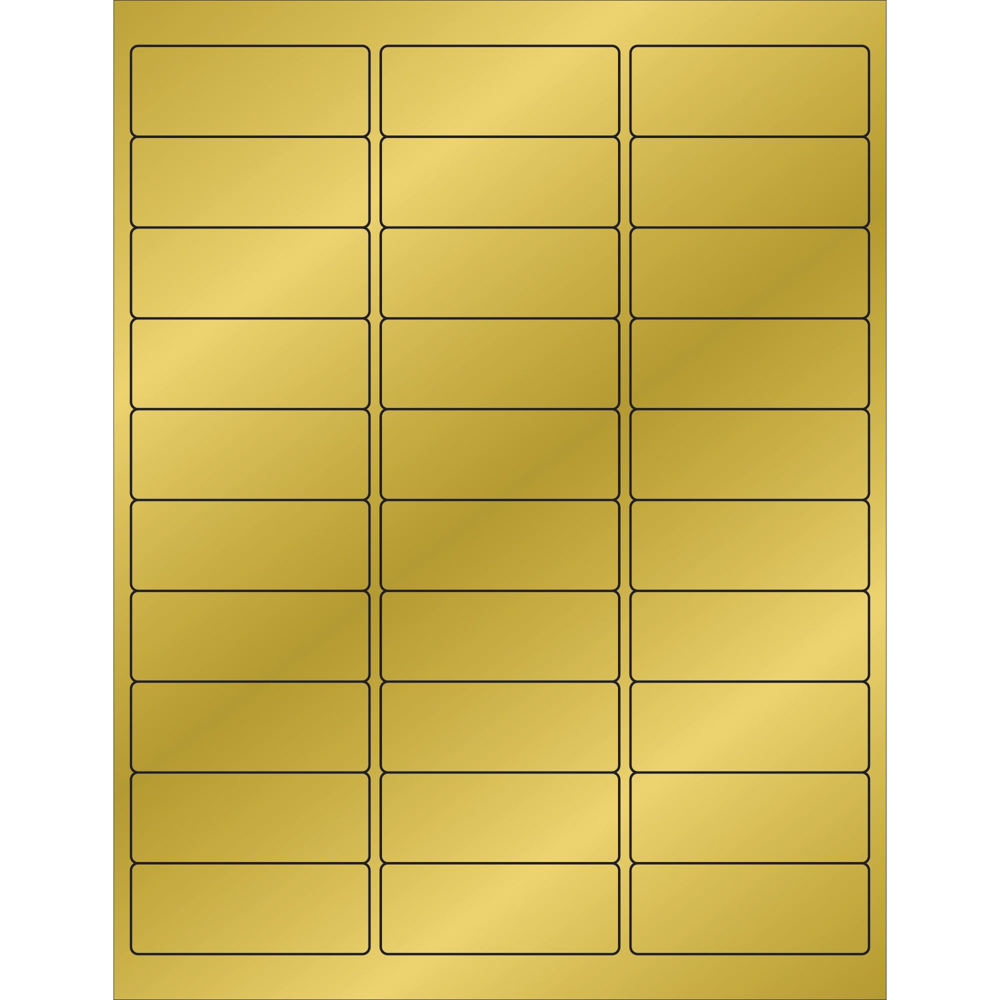 2 5/8 x 1" Gold Foil Rectangle Laser Labels (LL210GD) Case Of 3000