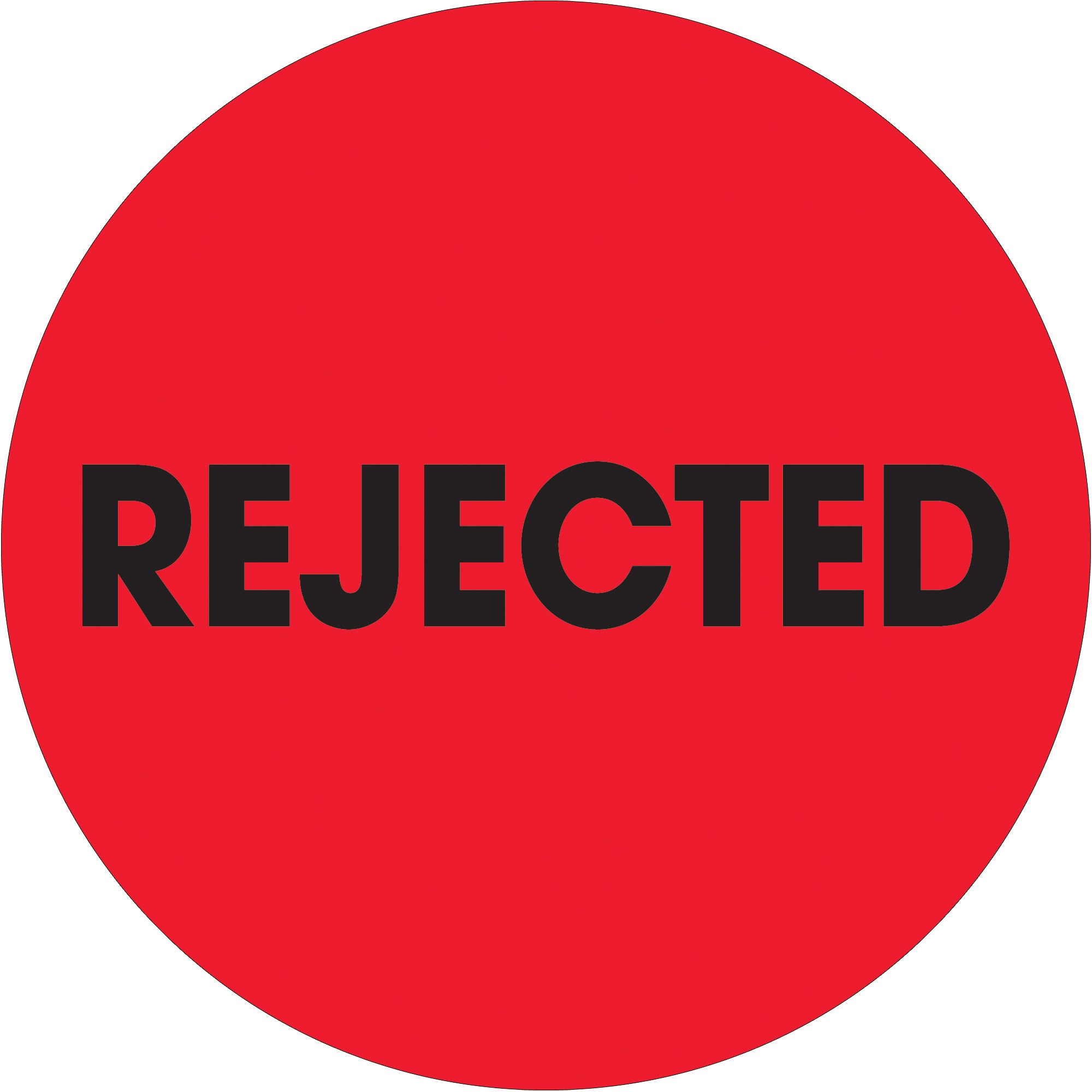 2" Circle - "Rejected" Fluorescent Red Labels (DL1263) Roll Of 500