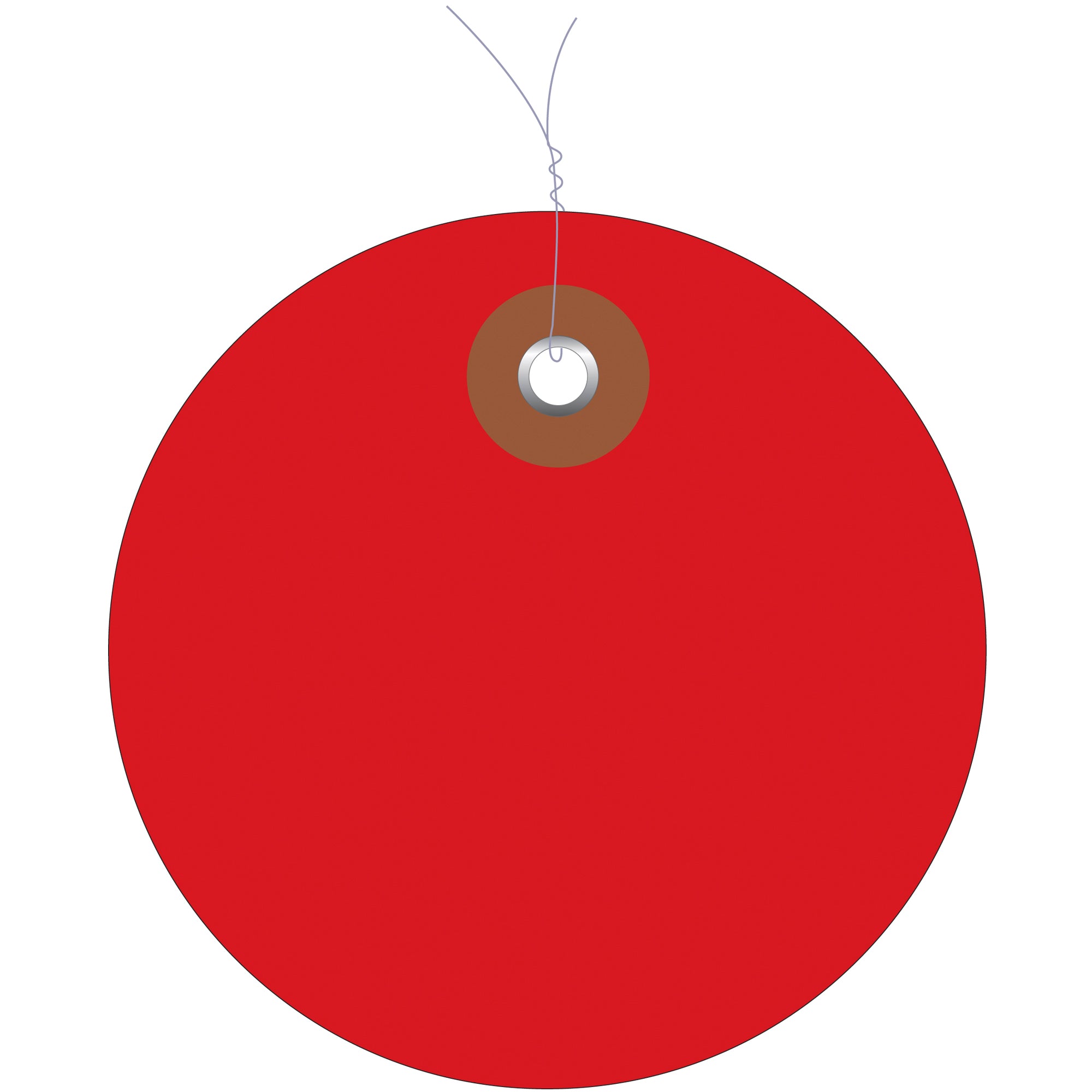 2" Red Plastic Circle Tags - Pre-Wired (G26070W) Case Of 100