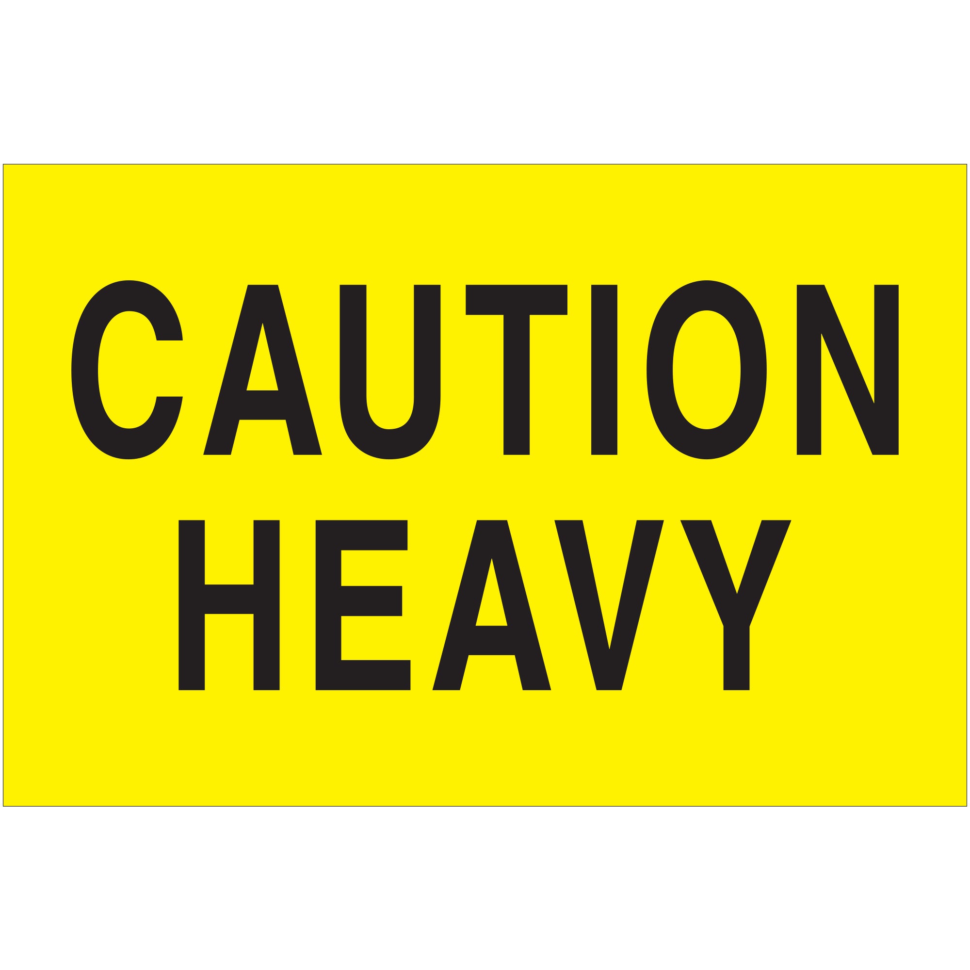 2 x 3" - "Caution - Heavy" (Fluorescent Yellow) Labels (DL1610) Roll Of 500