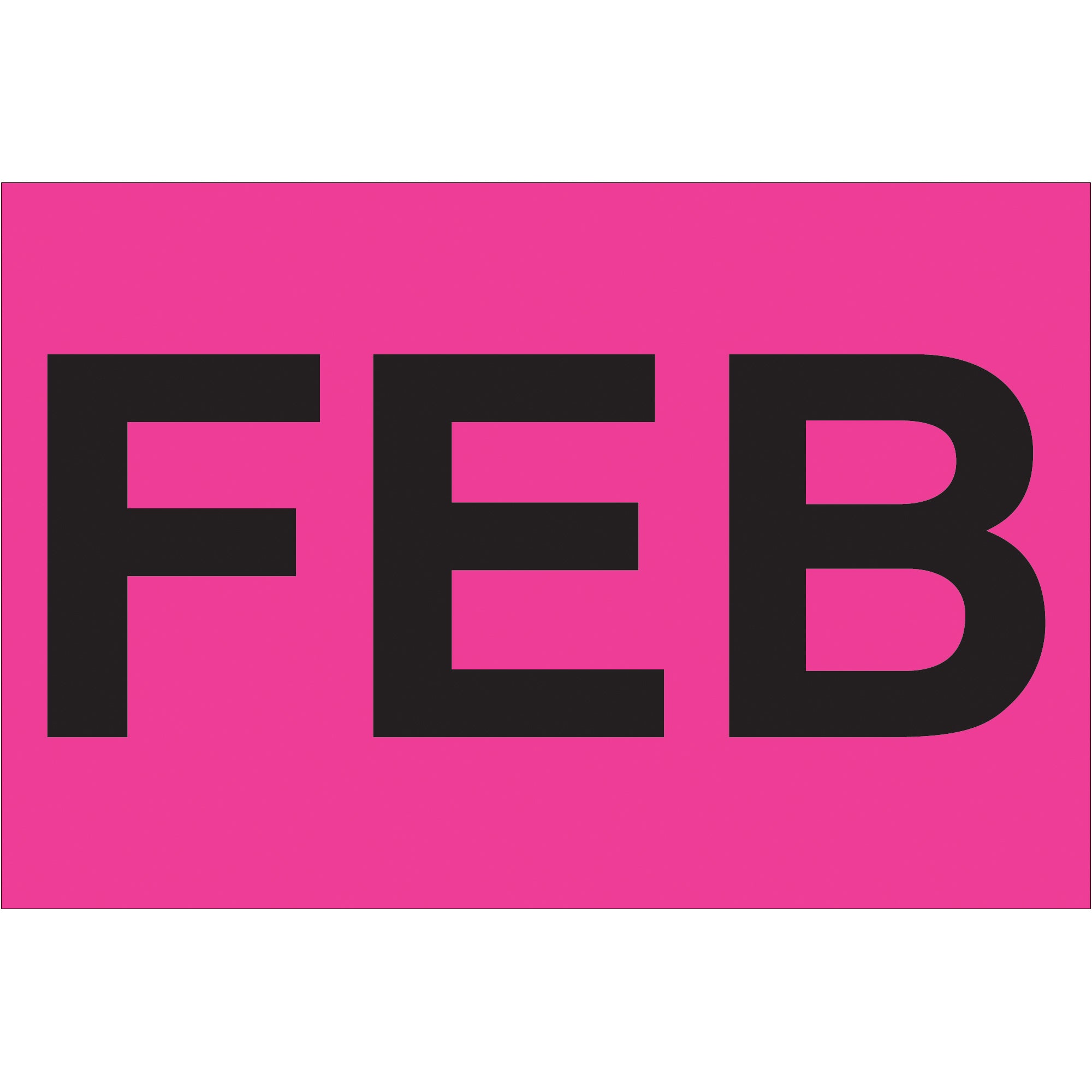 2 x 3" - "FEB" (Fluorescent Pink) Months of the Year Labels (DL6721) Roll Of 500