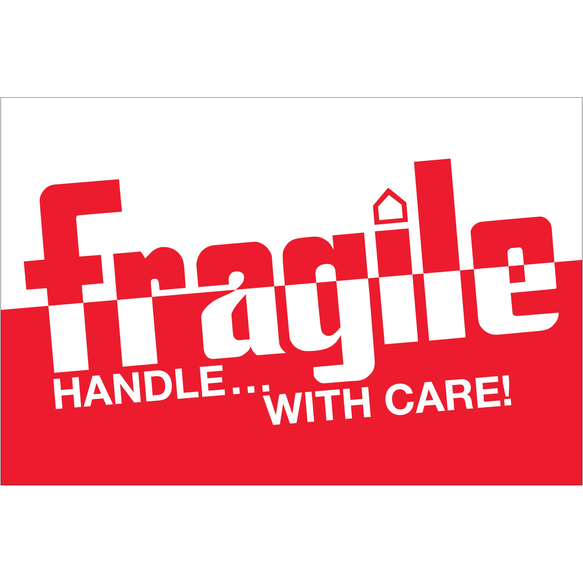 2 x 3" - "Fragile - Handle With Care" Labels (DL1054) Roll Of 500