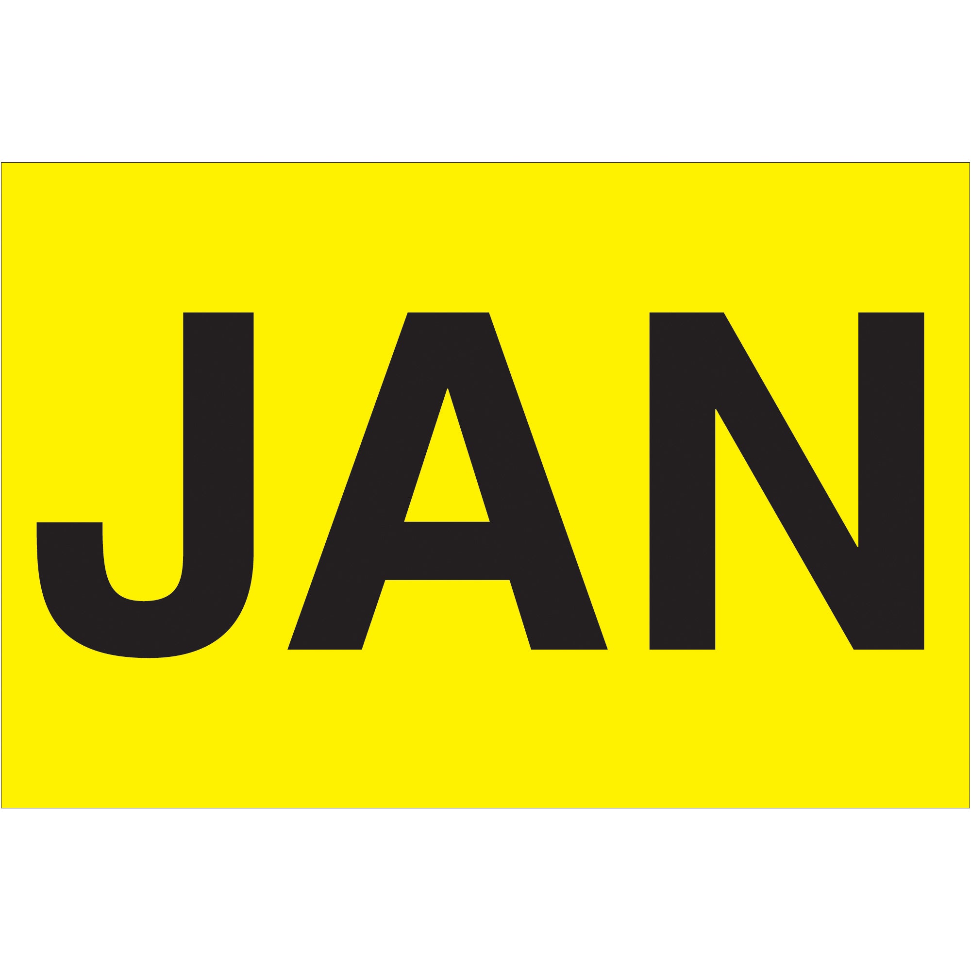 2 x 3" - "JAN" (Fluorescent Yellow) Months of the Year Labels (DL6701) Roll Of 500